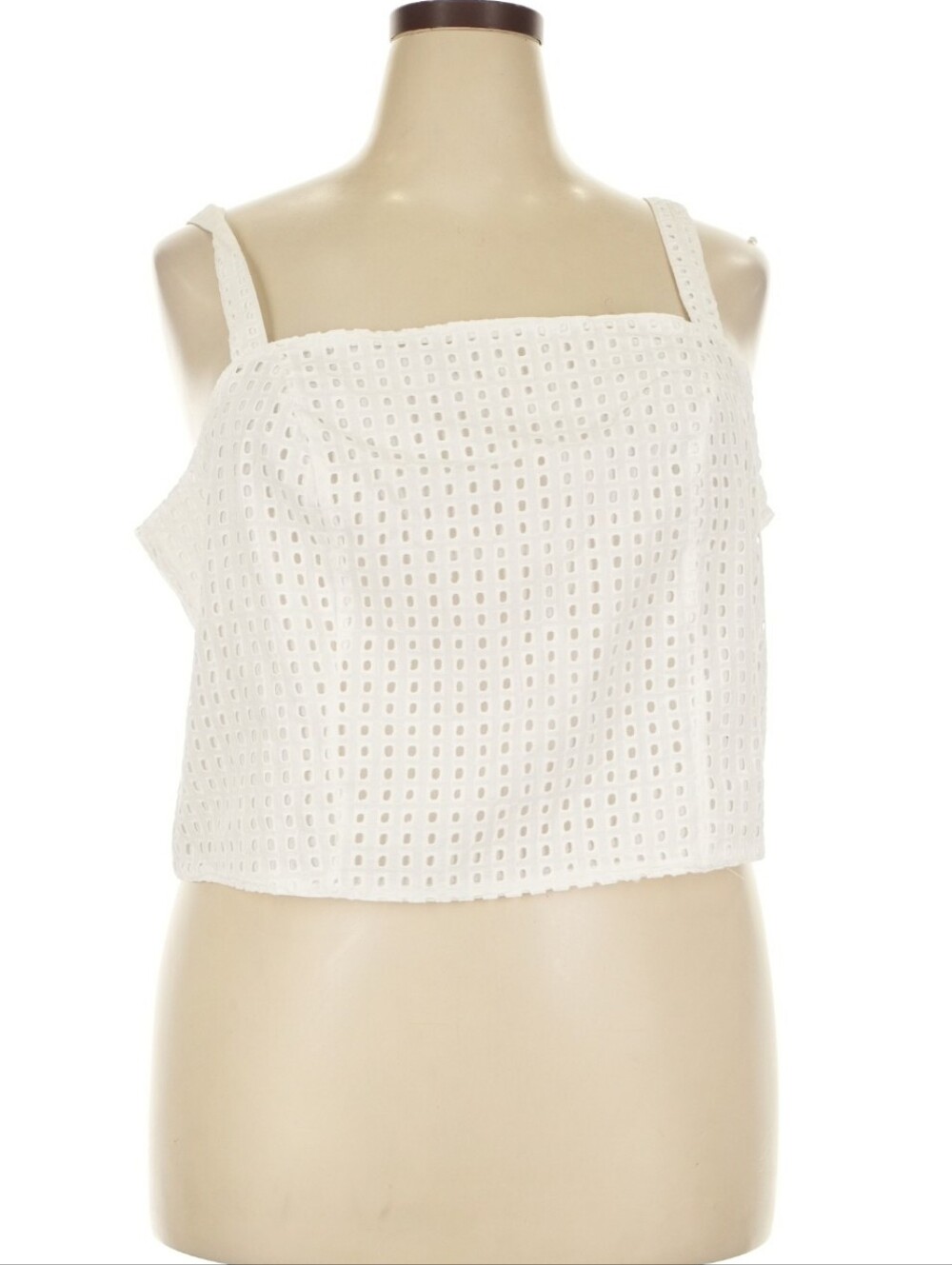 100% Cotton Lane Bryant NWT White Eyelet Sleeveless Tank Top Blouse Plus Size 22